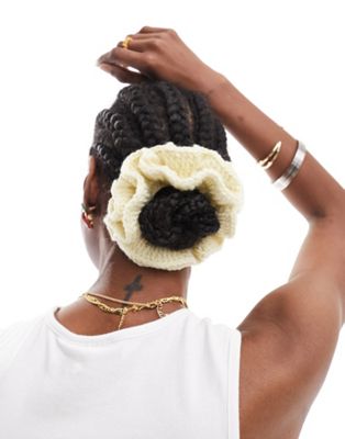 Reclaimed Vintage crochet scrunchie in white Reclaimed Vintage