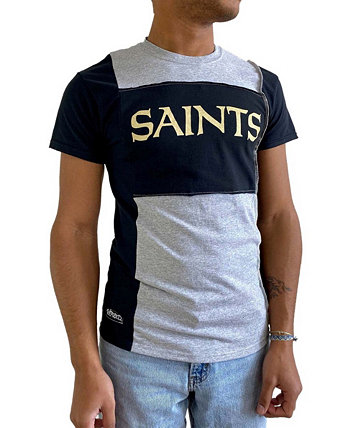 Мужская серая футболка с разрезом New Orleans Saints Refried Apparel