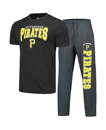 Мужской комплект для сна, темно-серый, черный, футболка Pittsburgh Pirates Meter и брюки Concepts Sport