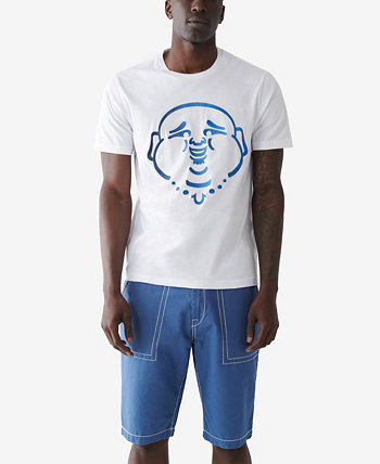 Мужская футболка с коротким рукавом с омбре и лицом Будды True Religion