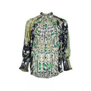 Шелковая блузка Bariloche Juliet с цветочным принтом Maria Cher