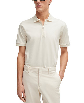 Men's Zip Neck Slim-Fit Polo Shirt BOSS