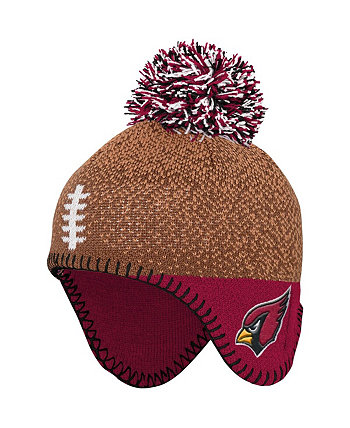 Newborn and Infant Boys and Girls Brown Arizona Cardinals Football Head Knit Hat with Pom Outerstuff