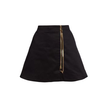 Zip Cotton Mini Skirt AZ Factory
