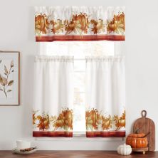 Elrene Home Fashions Autumn Pumpkin Grove Fall Kitchen Tiers and Valance 3-Piece Set Elrene