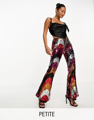 Разноцветные расклешенные брюки с пайетками Jaded Rose Petite Jaded Rose