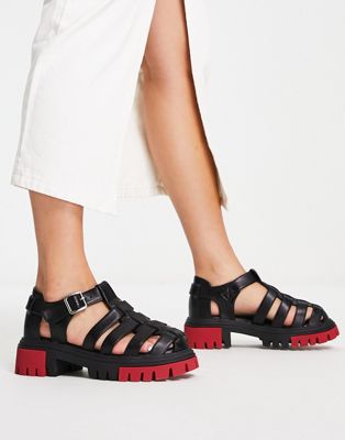 Черные гладиаторские сандалии Koi Footwear с красной подошвой Koi Footwear