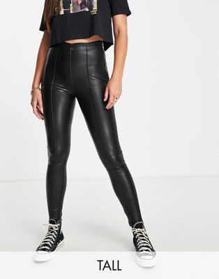 New Look Tall faux leather leggings in black New Look Tall
