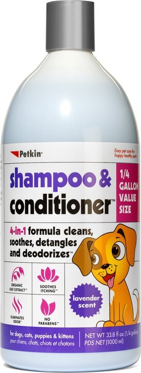 Petkin 4-in-1 Lavender Scent Dog & Cat Shampoo & Conditioner Petkin