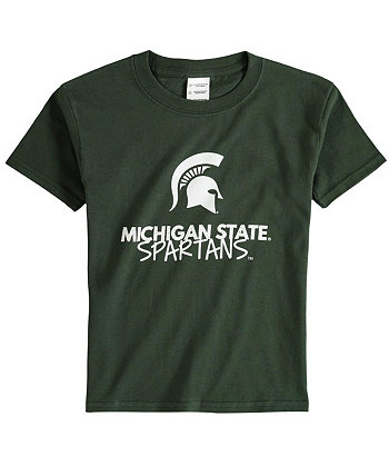 Зеленая футболка с круглым вырезом Big Boys and Girls Michigan State Spartans Two Feet Ahead