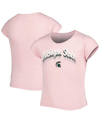 Girls Youth Pink Michigan State Spartans Charlotte Tri-Blend T-shirt Garb