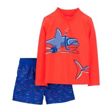 Комплект для купания: топ и шорты Carter's Shark Scuba Rash Guard для маленьких мальчиков Carter's