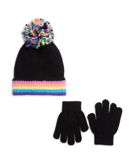 Детская шапка-бини в рубчик из 2 предметов &amp; Набор перчаток Capelli New York