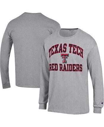Мужская футболка Heather Grey Texas Tech Red Raiders High Motor с длинным рукавом Champion