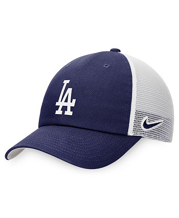 Мужская королевская белая кепка Los Angeles Dodgers Heritage86 Легкая неструктурированная регулируемая кепка дальнобойщика Nike