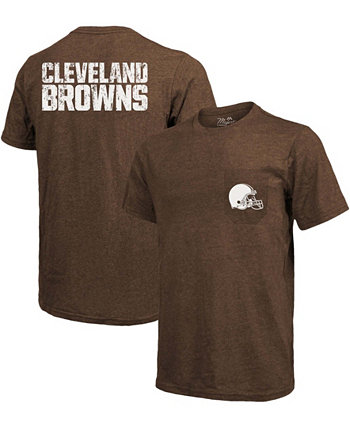 Футболка Cleveland Browns Tri-Blend Pocket Pocket - Коричневый Majestic
