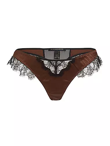 Женские Трусы KIKI DE MONTPARNASSE Lace Inset Thong KIKI DE MONTPARNASSE