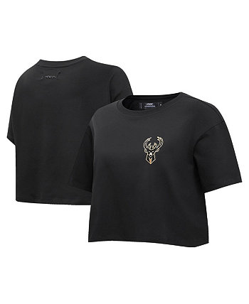 Женская черная футболка свободного кроя Milwaukee Bucks Holiday Glam Pro Standard