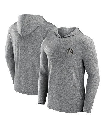 Men's Black New York Yankees Front Office Tech Lightweight Hoodie T-Shirt Fanatics Signature