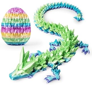 3D Prited Dragon,3D Printed Dragon in Egg, Home Office Decor Executive Desk Toys， Fidget Toys for Adults and Kids (Gold) ACTICO