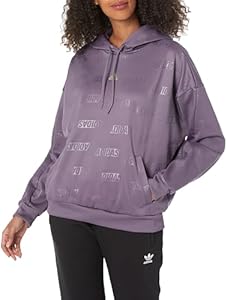 adidas Women's Embossed Monogram Fleece Hoodie Adidas