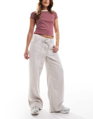 Levi's XL straight linen blend pants with tie waist in off-white Levi's®