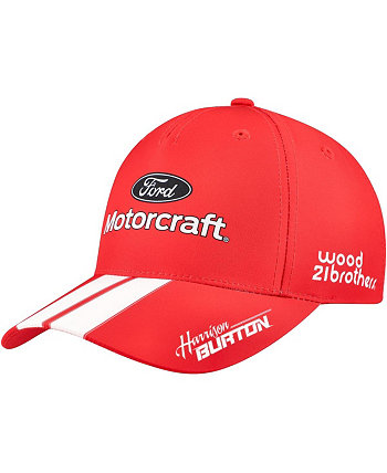 Men's Red Harrison Burton Ford Motorcraft Uniform Adjustable Hat Checkered Flag Sports