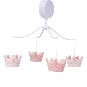 Lambs & Ivy Disney Princesses Pink Crown Musical Baby Crib Mobile Soother Toy Lambs & Ivy