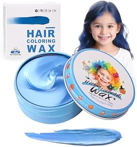 Temporary Blue Hair Color Wax for Kids, Women Men Colored Hair Styling Mud, Washable Style Dye for Girls Boys Teens, DIY Instant Hair Coloring Gel Cream for Cosplay Halloween Children's Day Hansuby