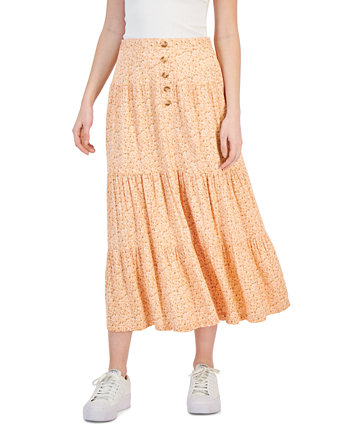 Многоярусная юбка-миди с принтом для подростков Celebrity Pink