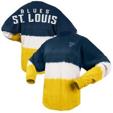 Женская футболка Spirit из джерси темно-синего/золотого цвета St. Louis Blues с длинными рукавами и эффектом омбре Spirit Jersey