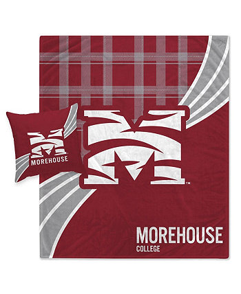 Легкий комплект одеяла и подушек в клетку Morehouse Maroon Tigers Plaid Wave Pegasus Home Fashions