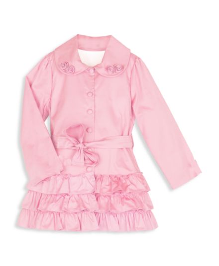Маленькая девочка &amp;amp; Розовое пальто для девочки с оборками Joe-Ella