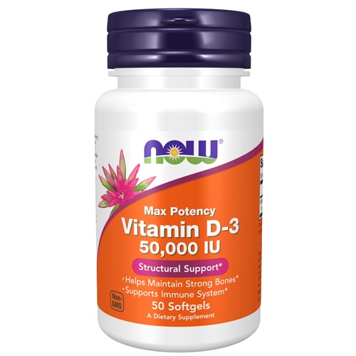 Vitamin D-3 -- 50000 IU - 50 Softgels (Мягкие капсулы) NOW Foods