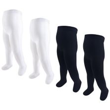 Hudson Baby Infant and Toddler Girl Cotton Rich Tights, Black White Hudson Baby