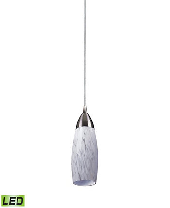 1 подвесной светильник из сатинированного никеля и белоснежного стекла - светодиод мощностью до 800 люмен (эквивалент 60 Вт) Macy's