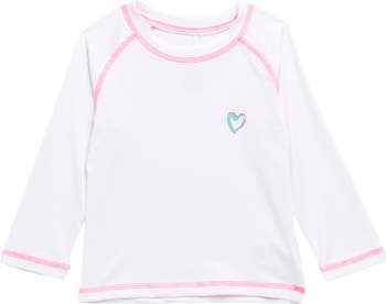 Long Sleeve Rashguard Swim Shirt Pink Platinum