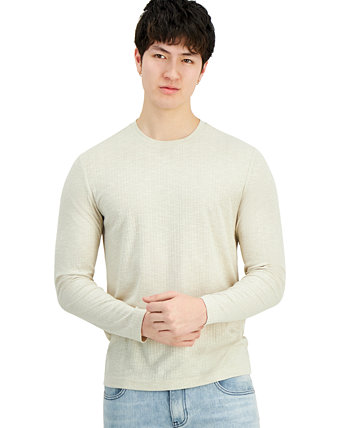Мужской свитер в рубчик с длинными рукавами и круглым вырезом, созданный для Macy's I.N.C. International Concepts