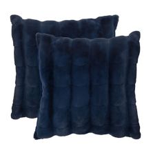 Faux Fur Ruched Throw Pillow 2-piece Set Unbranded