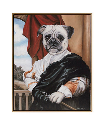 Портрет домашнего животного, капитана гвардии, мопса, холст, настенное искусство в рамке Madison Park