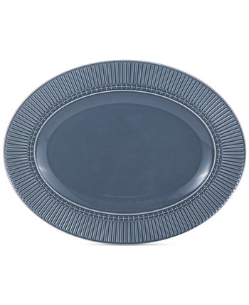 Итальянская деревенская голубая овальная тарелка MIKASA
