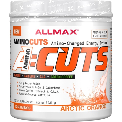 ALLMAX Nutrition A-Cuts™ энергетический напиток с аминокислотами, арктический апельсин, 30 порций ALLMAX