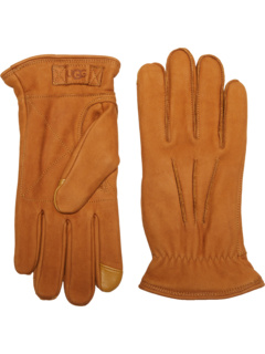 Трехточечные кожаные перчатки с подкладкой из шерпы UGG