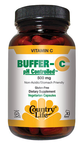 Country Life Buffer-C pH Controlled® -- 500 мг -- 60 вегетарианских капсул Country Life