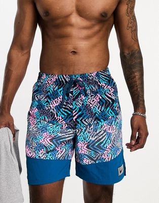 Синие шорты для плавания Nike Swim Icon Volley размером 7 дюймов с принтом Nike