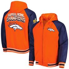 Мужская университетская куртка с капюшоном G-III Sports от Carl Banks Orange Denver Broncos 3x Champions Defender реглан с молнией во всю длину G-III Sports by Carl Banks