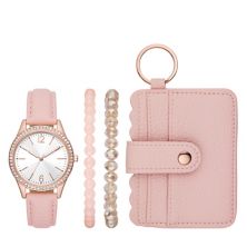 Folio Women's Pink Watch, Bracelets & Keychain Set Folio