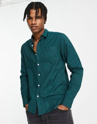 Темно-зеленая оксфордская рубашка с длинными рукавами New Look New Look