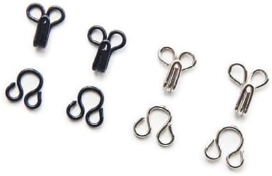 6×11mm Mini Hook and Eye, Hook and Eye Clasp, in 4 Colors, for Doll Clothes Sewing Projects, Mini Craft Supply (10 pairs) Peachcor