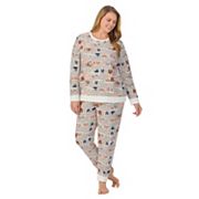 Плюшевый флисовый комплект пижамы Plus Size от Cuddl Duds: кофта с длинными рукавами и брюки с карманами Cuddl Duds